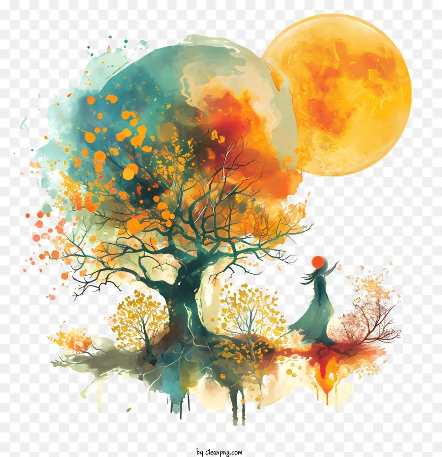Equinox Maret，Lukisan Pohon PNG