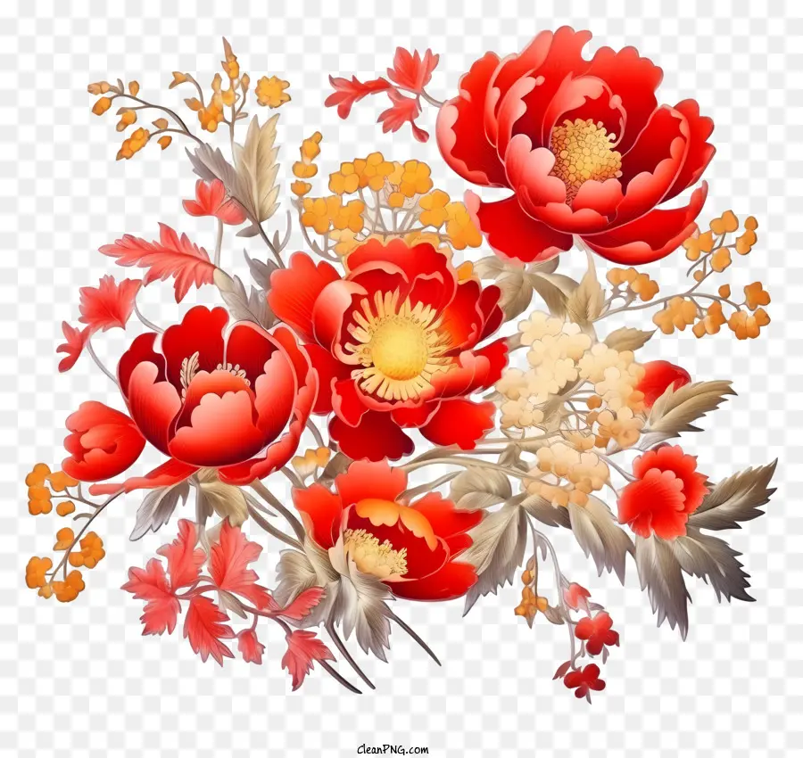 Seni Bunga Tahun Baru Cina，Bunga Peony PNG