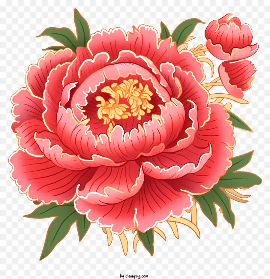 Peony Tahun Baru Kartun Kartun，Peony PNG