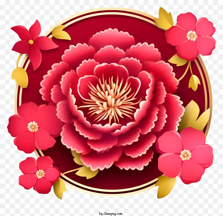 Emoji Peony Tahun Baru Cina，Mawar Merah PNG