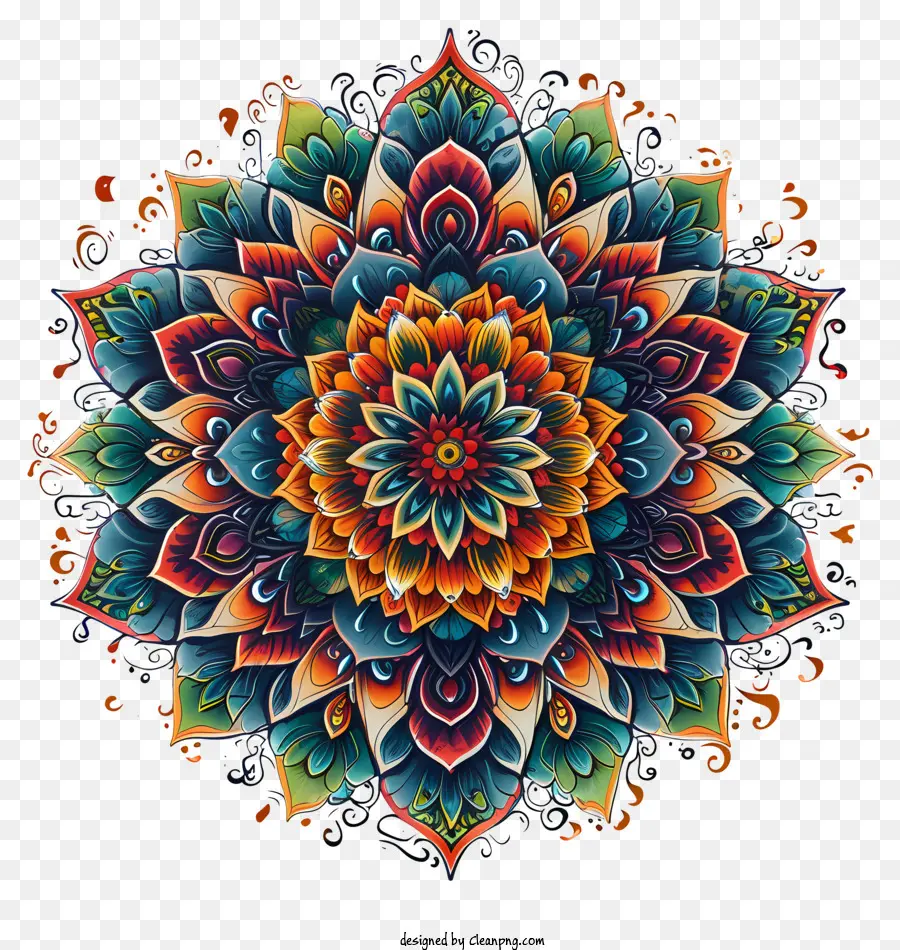 Mandala，Mandala Berwarna Warni PNG