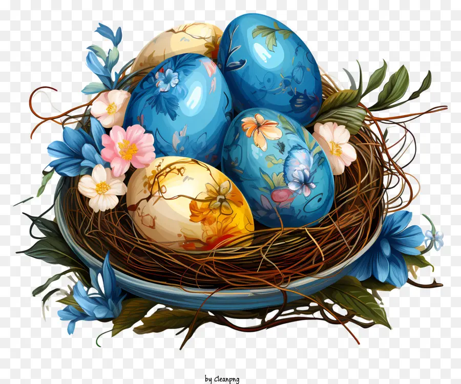 Telur Paskah，Telur Paskah Biru Dan Kuning PNG