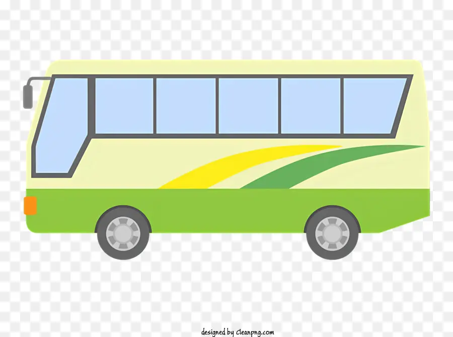 Bus，Bus Hijau Dan Kuning PNG