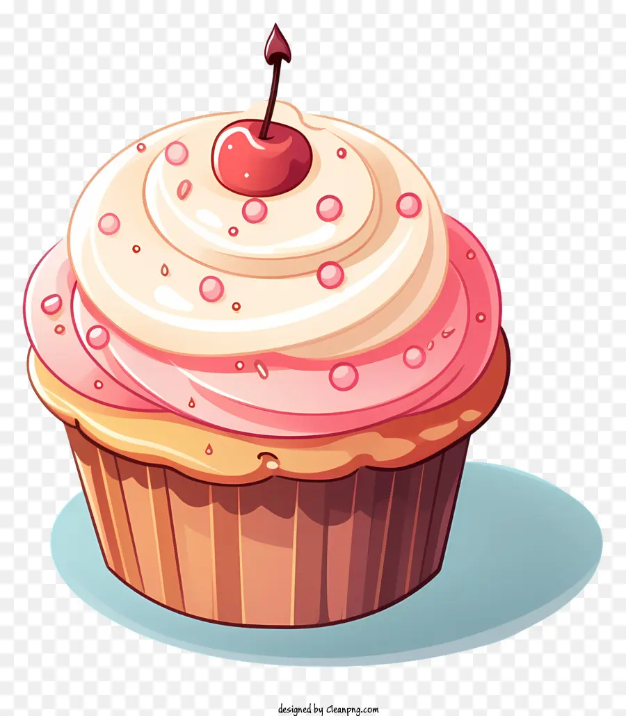 Kue Mangkuk Coretan，Cupcake Dengan Ceri PNG