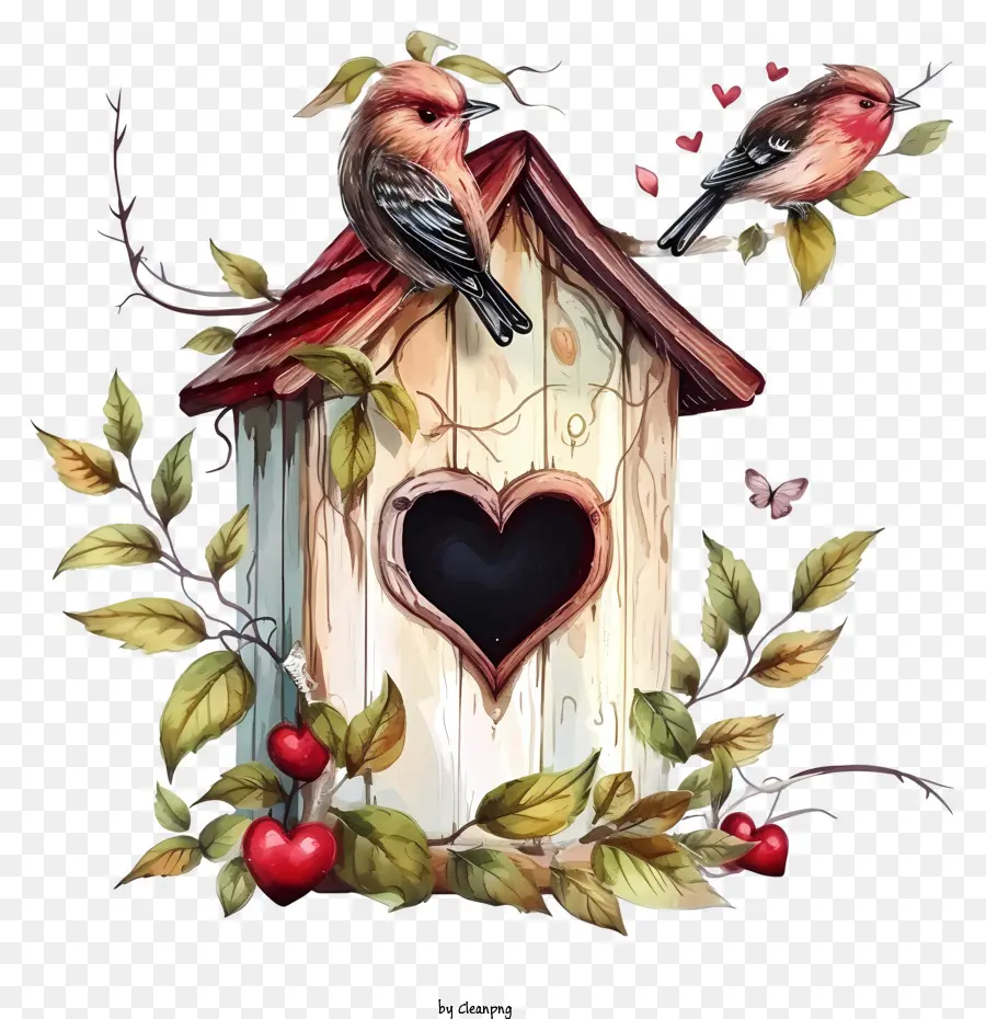 Rumah Burung Valentine，Sangkar Burung Dengan Burung PNG