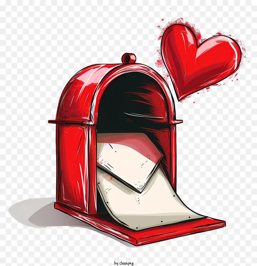 Kotak Surat Valentine，Kotak Merah PNG