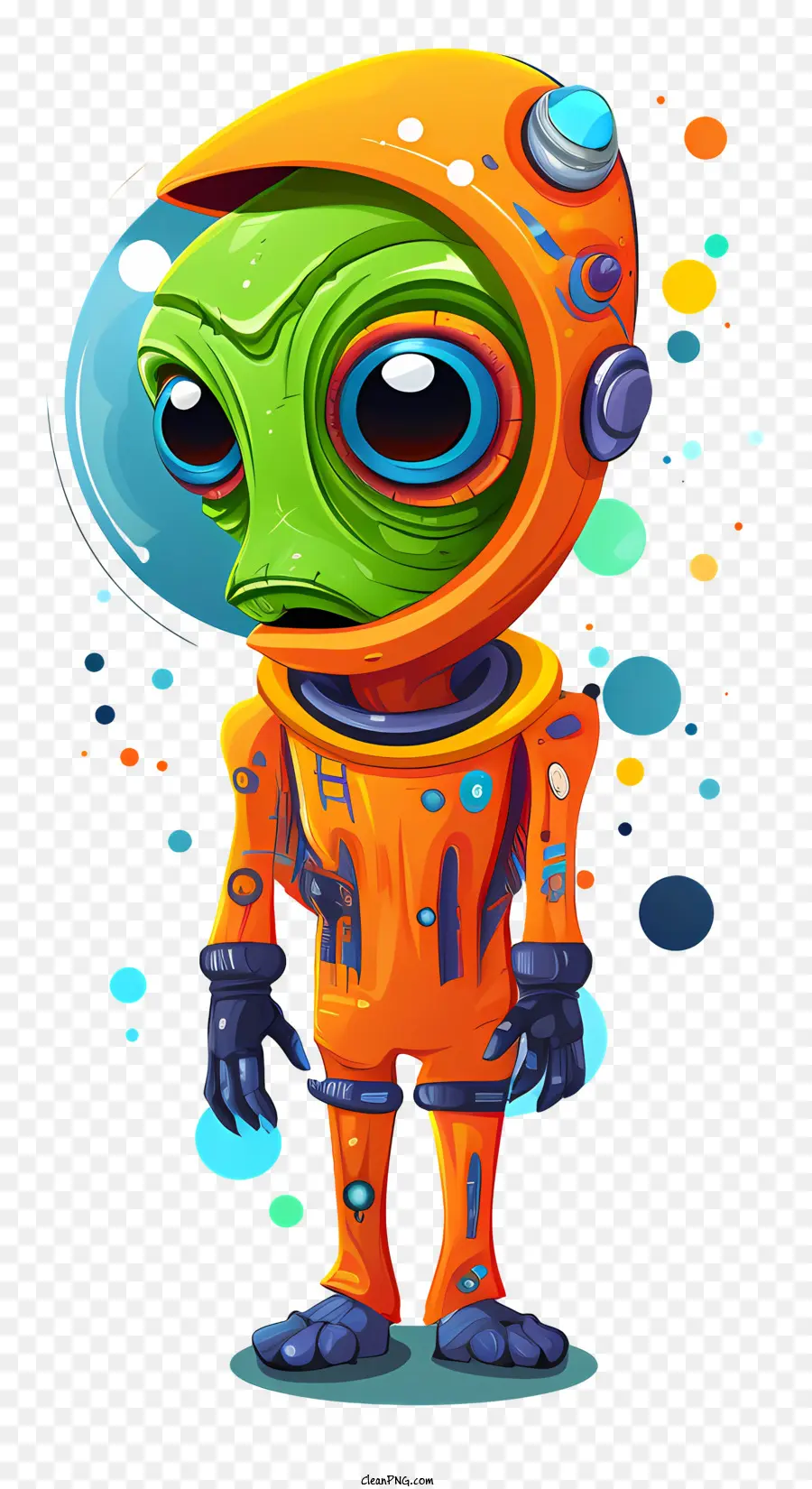 Cat Warna Warni Maskot Alien，Asing Hijau PNG