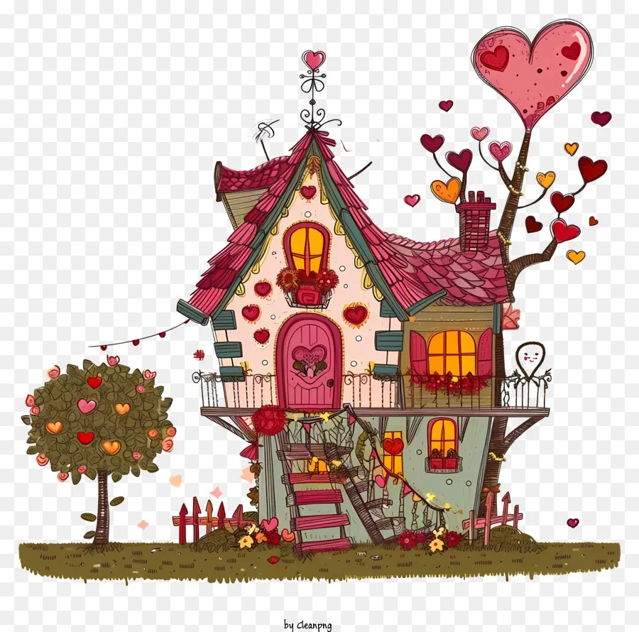 Mencoret Coret Rumah Valentine，Rumah Lucu PNG