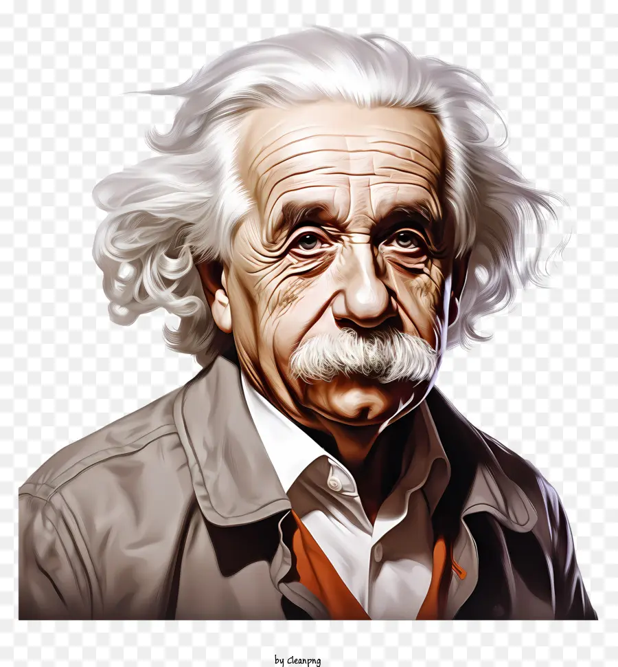 Gaya 3d Realistis Albert Einstein Portrait，Pria Dengan Rambut Putih PNG