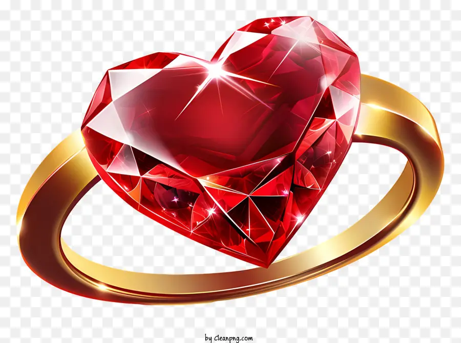 Elemen Valentine，Cincin Jantung PNG