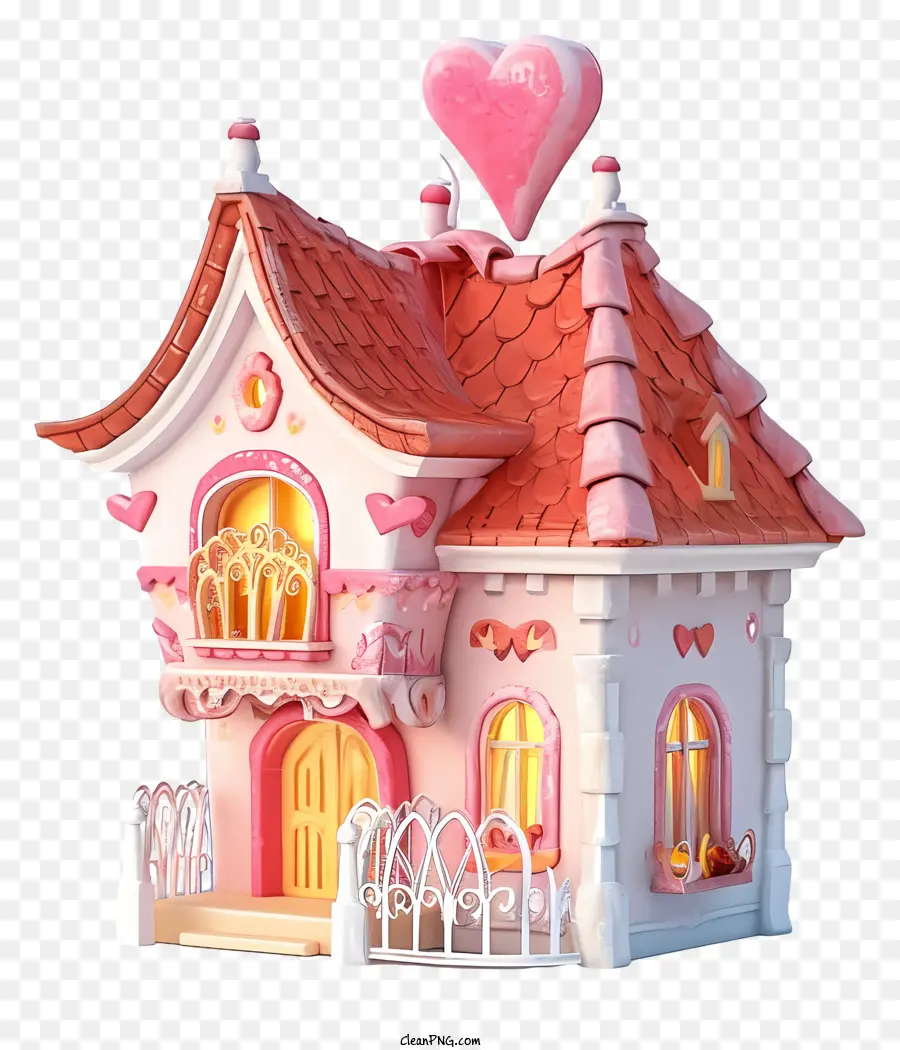 Valentine House Emoji，Pink Castle PNG