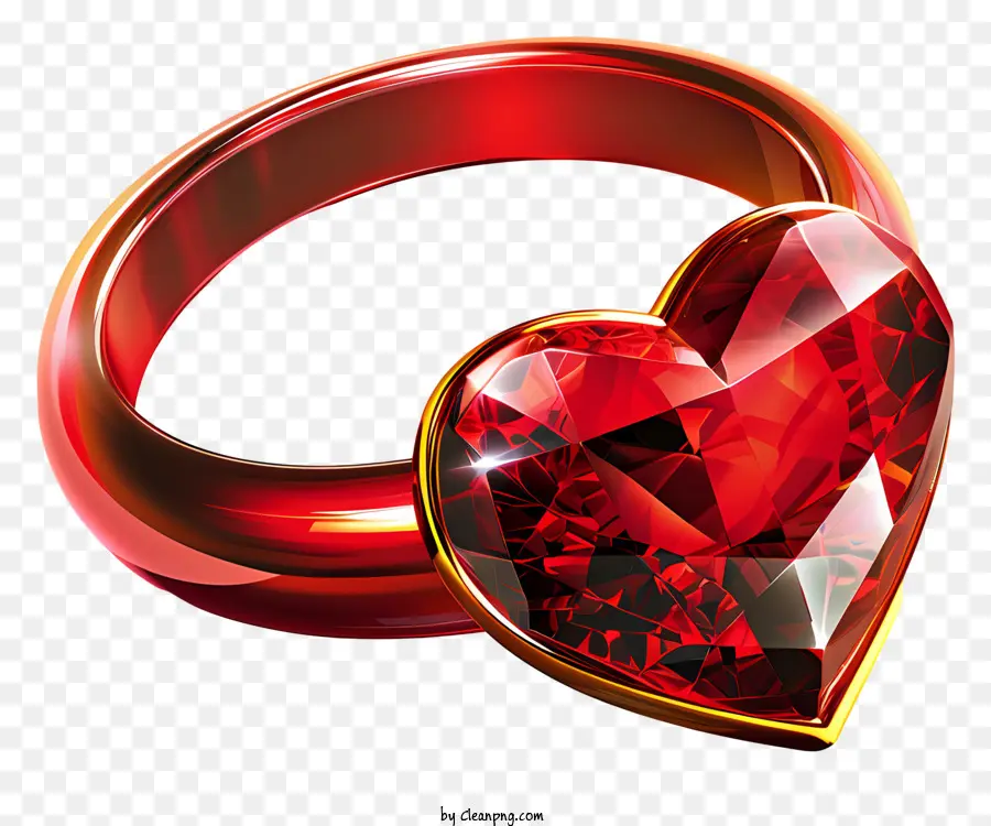 Elemen Valentine，Batu Permata Jantung Merah PNG