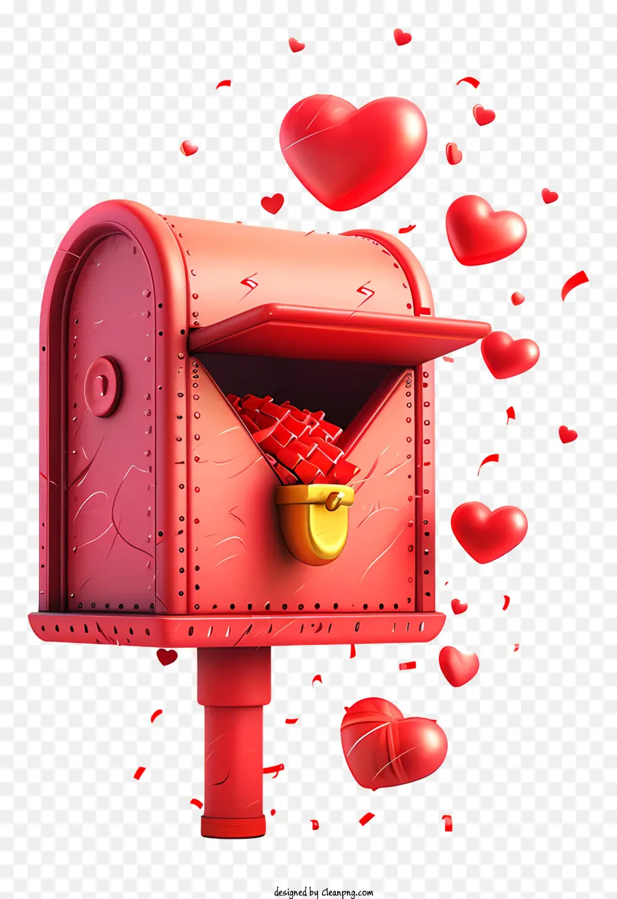 Kotak Surat Valentine，Kotak Merah PNG