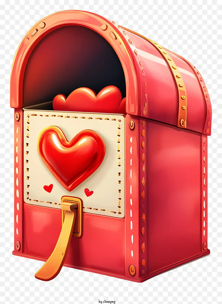 Kotak Surat Valentine，Kotak Logam Merah PNG