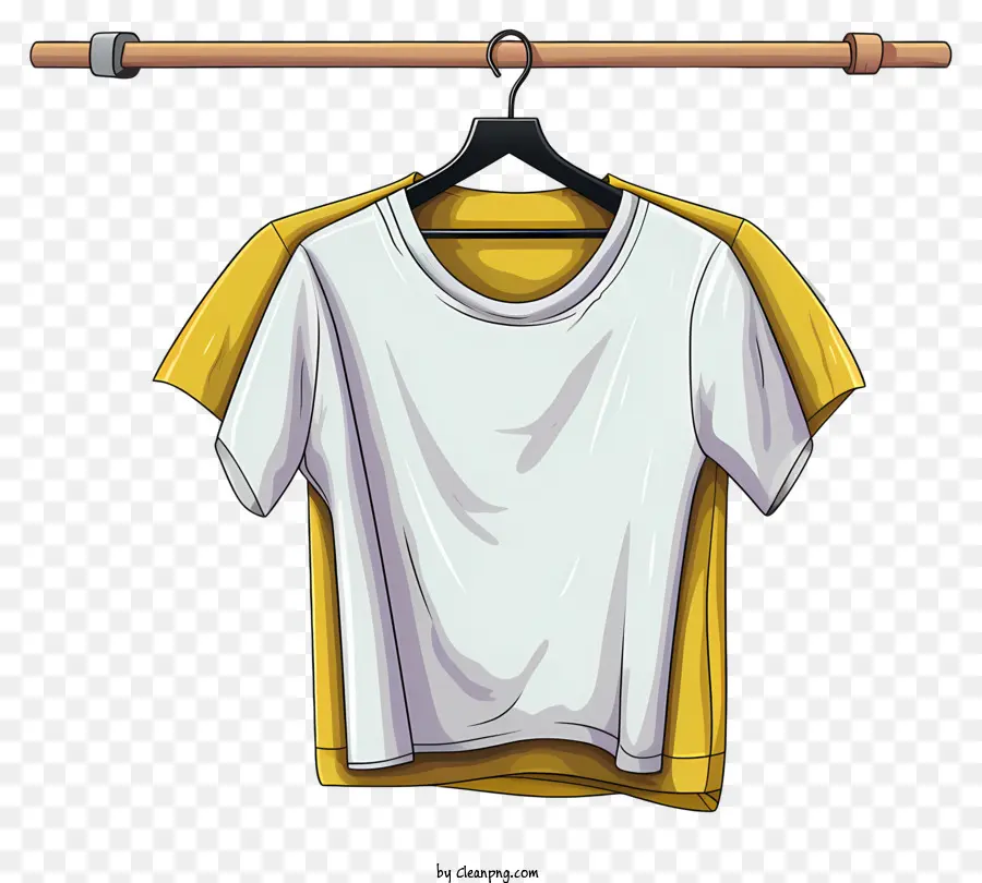 Sketsa Gaya T Shirt Di Gantungan Kain，Kaos Putih PNG