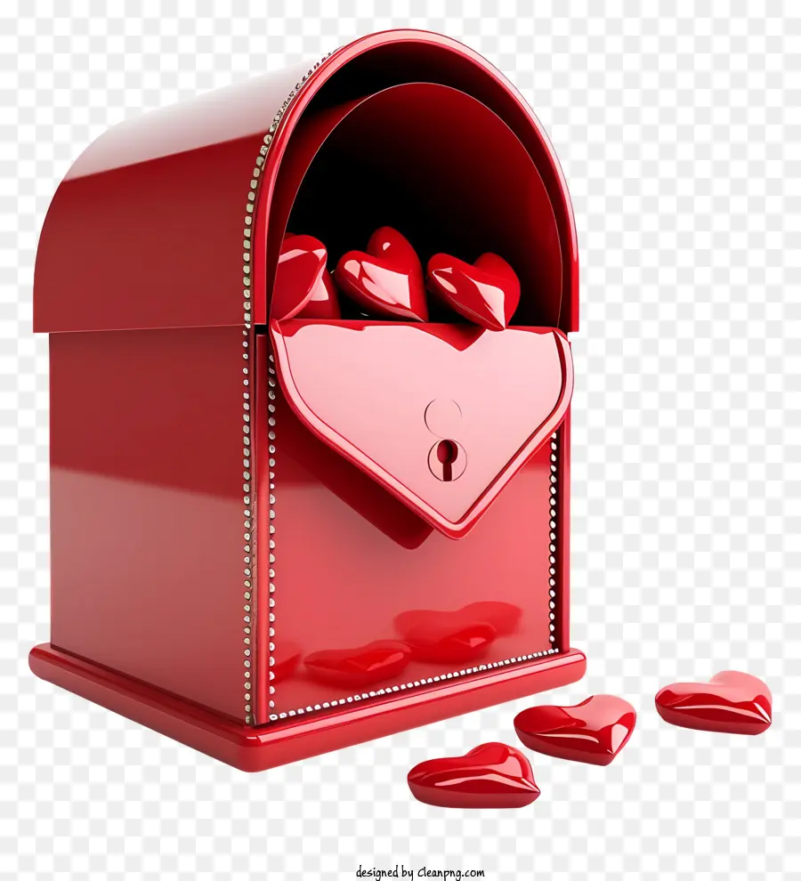 Kotak Surat Valentine，Kotak Surat Logam Merah PNG