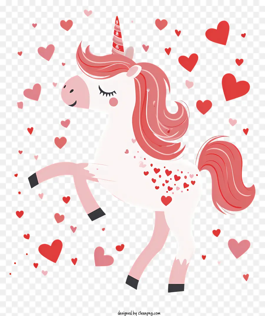 Valentine Unicorn，Unicorn Merah Muda Lucu PNG