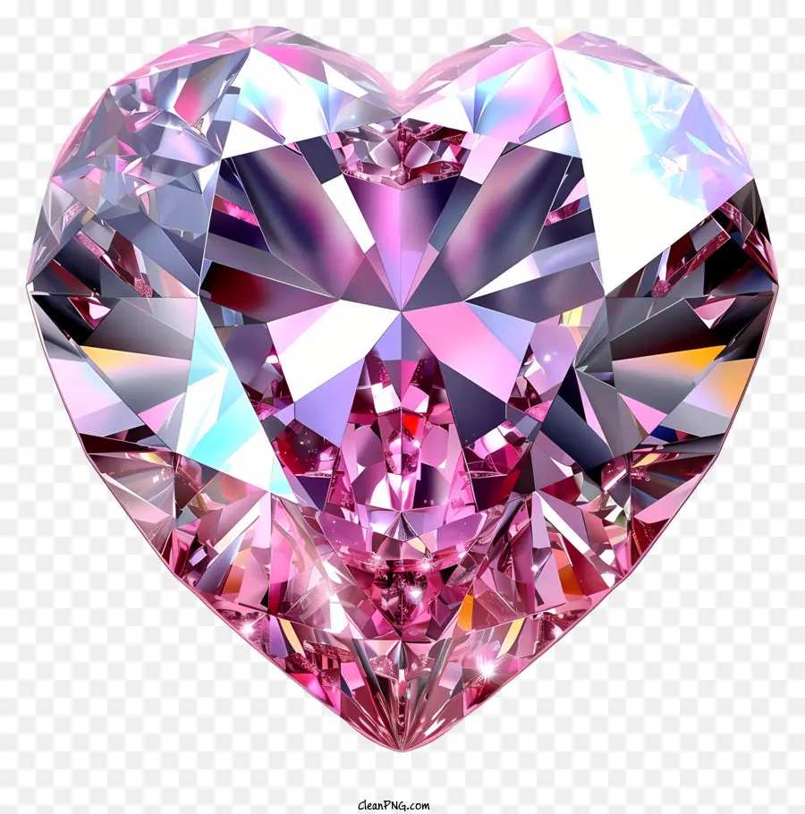 Valentine Heart Diamond Emoji，Berlian Merah Muda PNG