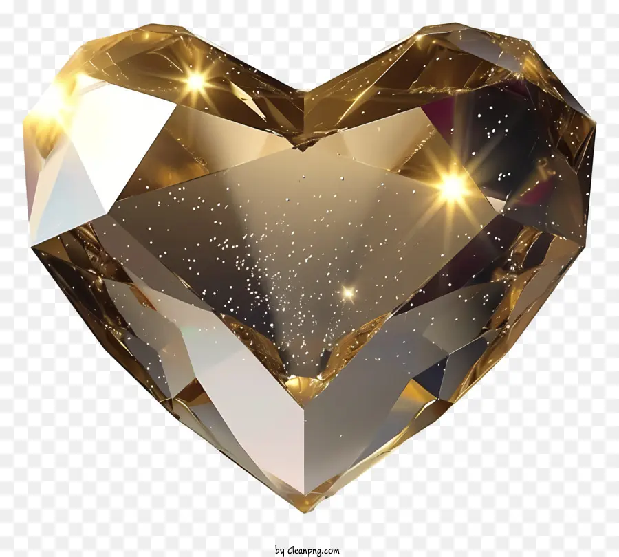 Berlian Hati Valentine，Berlian Ornamen Berbentuk Hati PNG