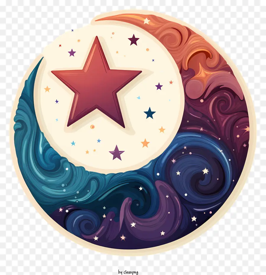 Moon Dan Star Paints Warna，Bintang PNG
