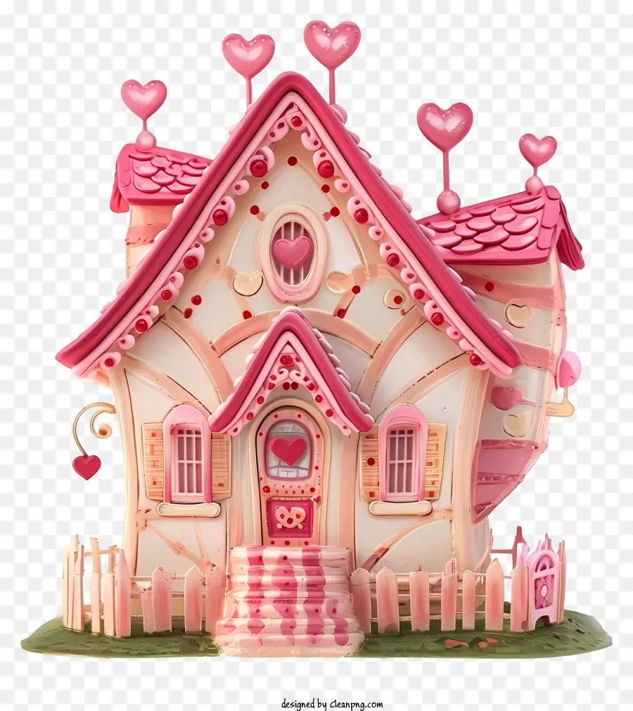 Pastel Valentine House，Pink House PNG