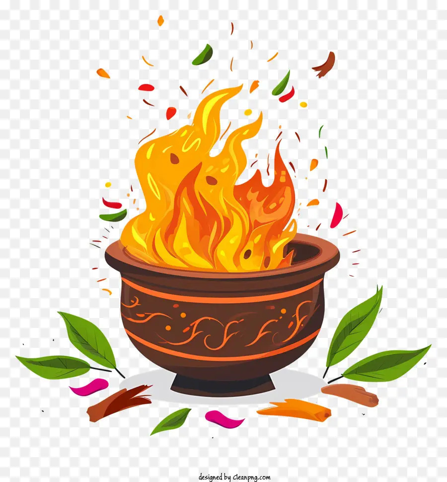 Lohri，Api Dalam Mangkuk Yang Dihias PNG