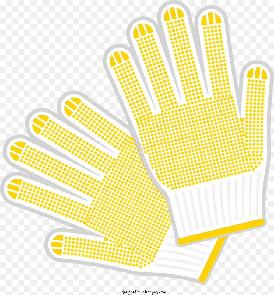 Sarung Tangan Sekali Pakai Kuning，Sarung Tangan Berlubang Putih PNG