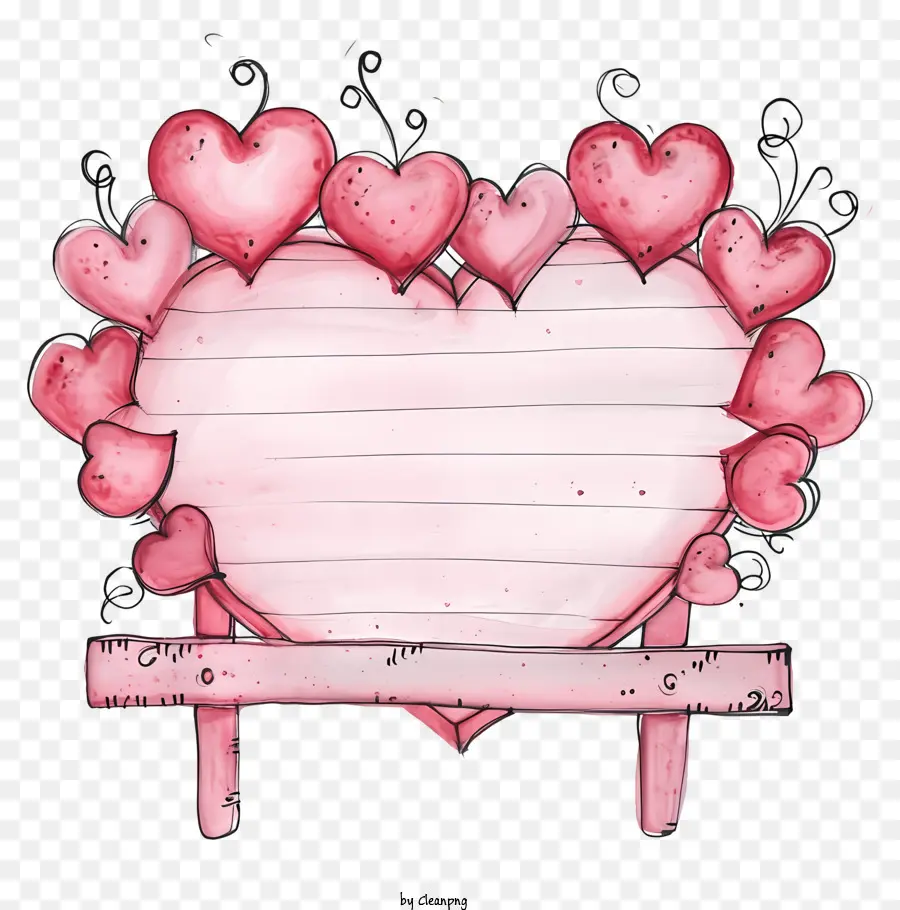 Papan Tanda Valentine Yang Digambar Tangan，Hari Valentine PNG