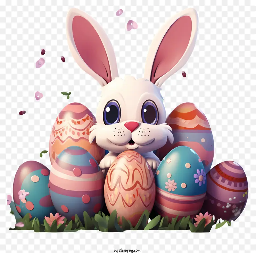 Telinga Kelinci Dengan Telur Paskah，Kelinci Paskah PNG