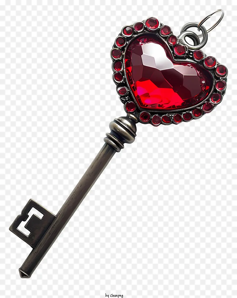Kunci Valentine，Rantai Kunci Jantung Merah PNG