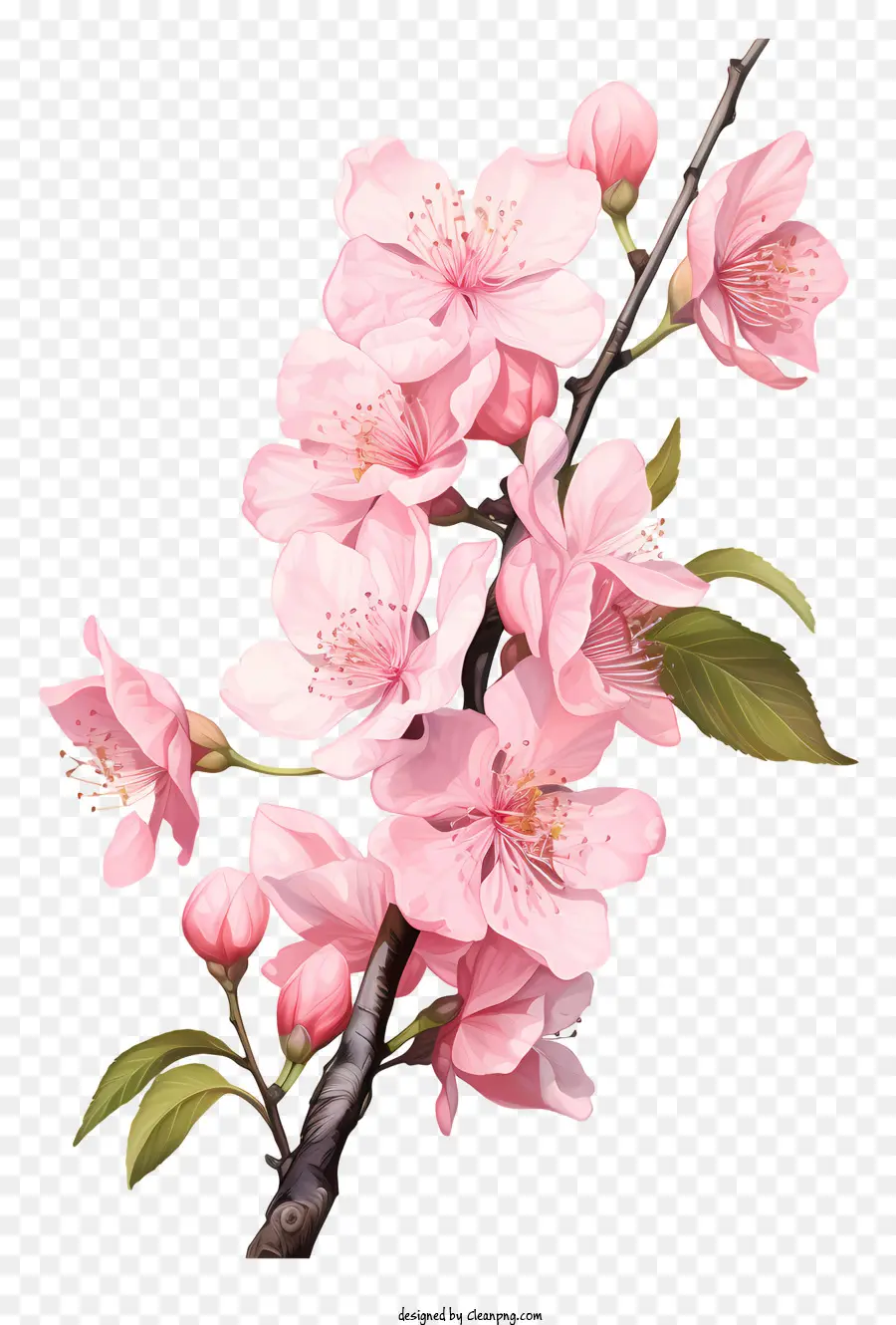 Bunga Cabang Ceri Pastel，Cherry Blossom Pohon Gambar PNG