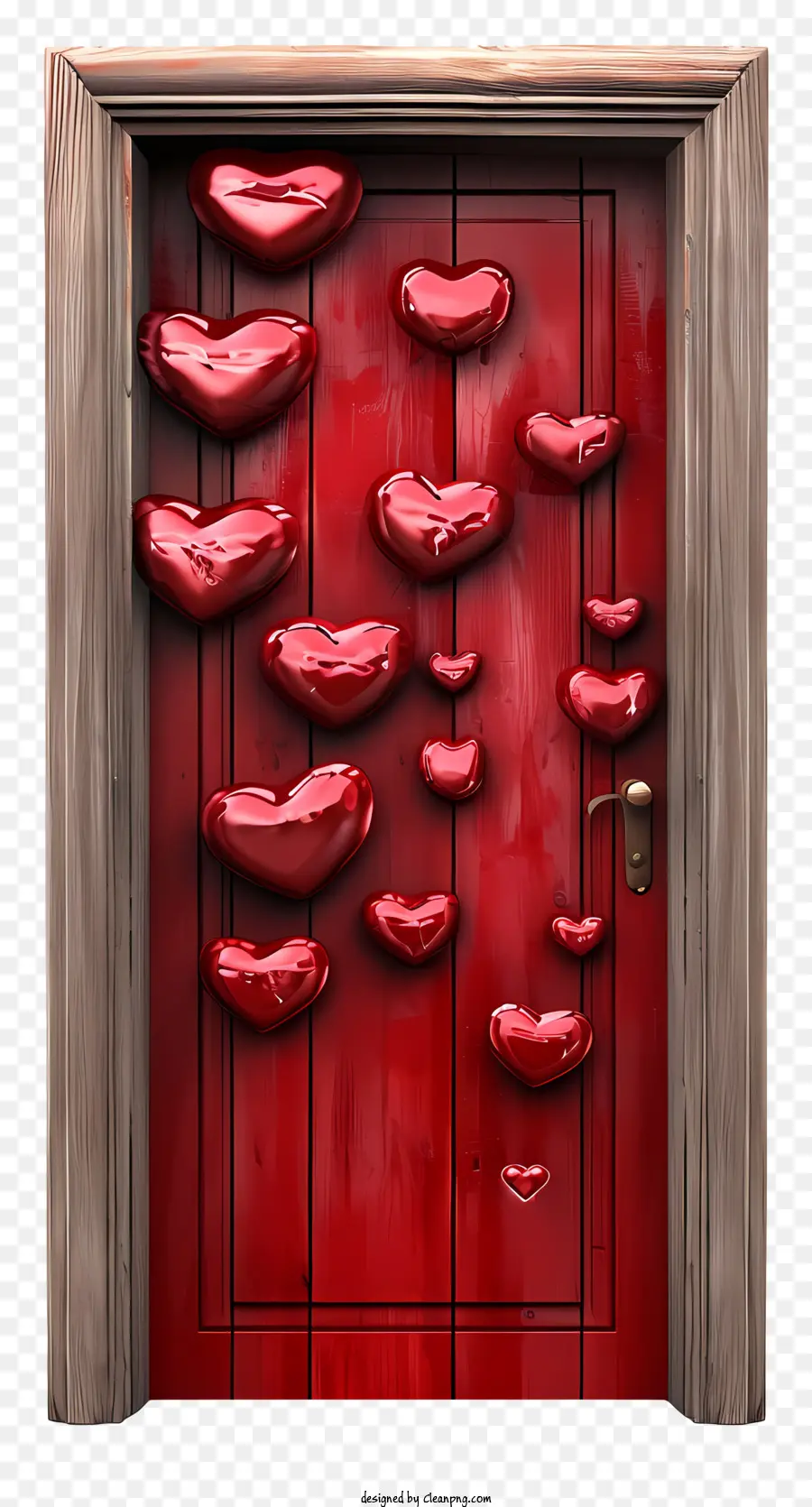 Pintu Valentine，Merah Pintu Kayu PNG