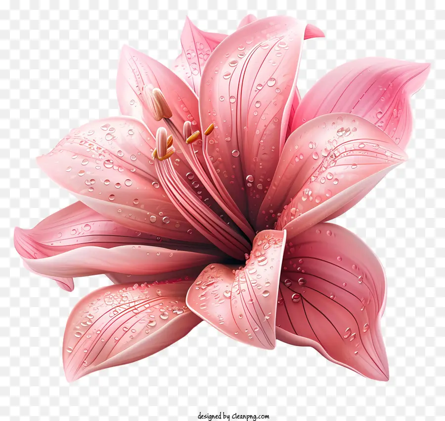 Bunga Merah Muda，Pink Lily PNG