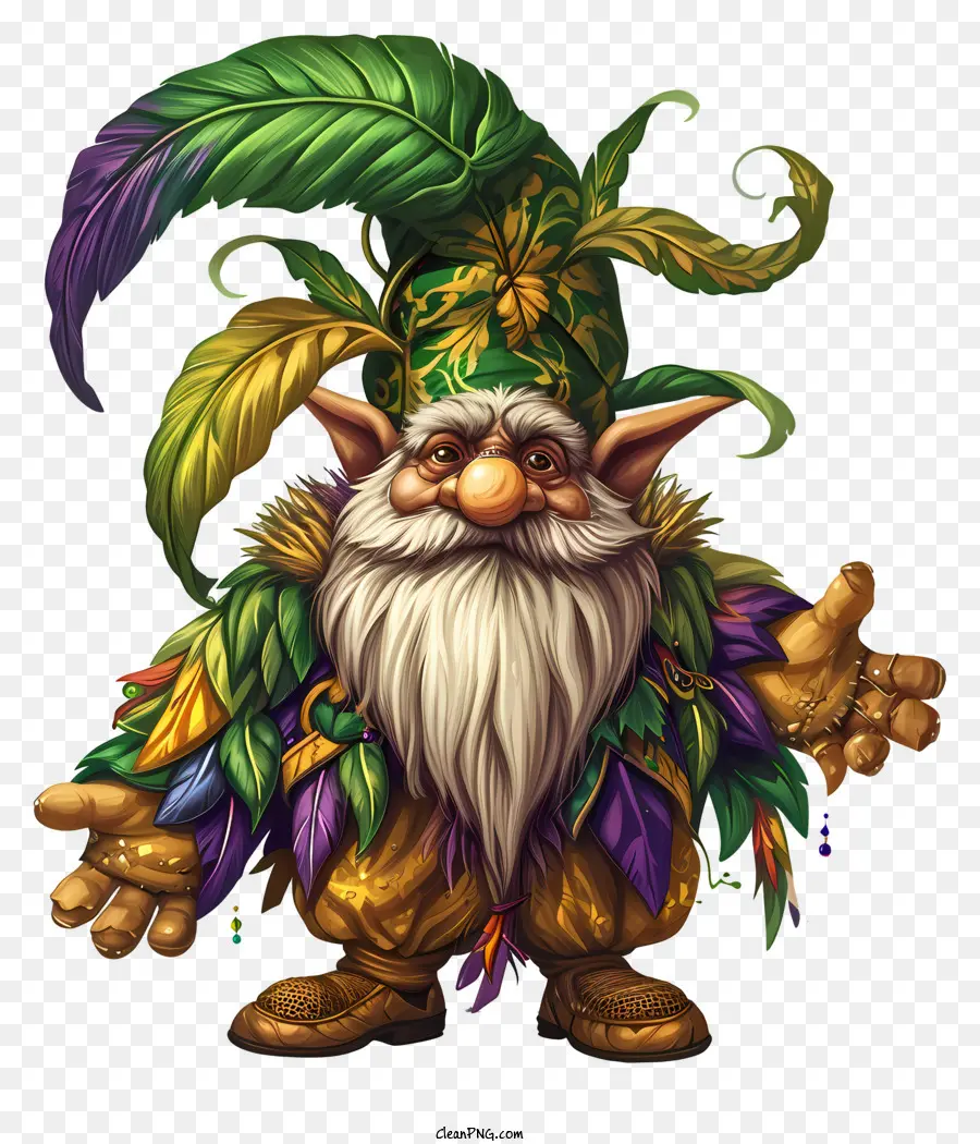 Mardi Gras Gnome，Pria Dengan Janggut Panjang PNG