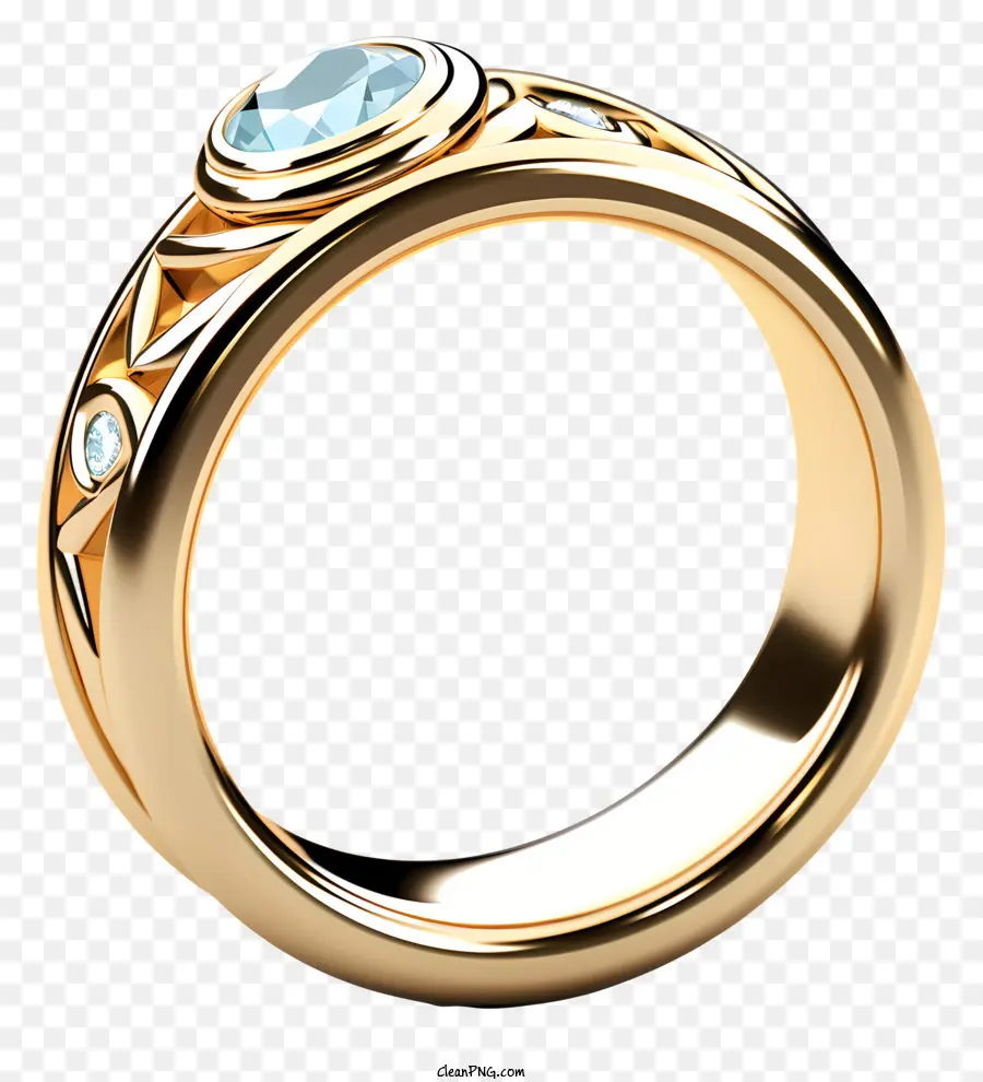 Cincin Kawin Gaya 3d Yang Realistis，Cincin Emas PNG