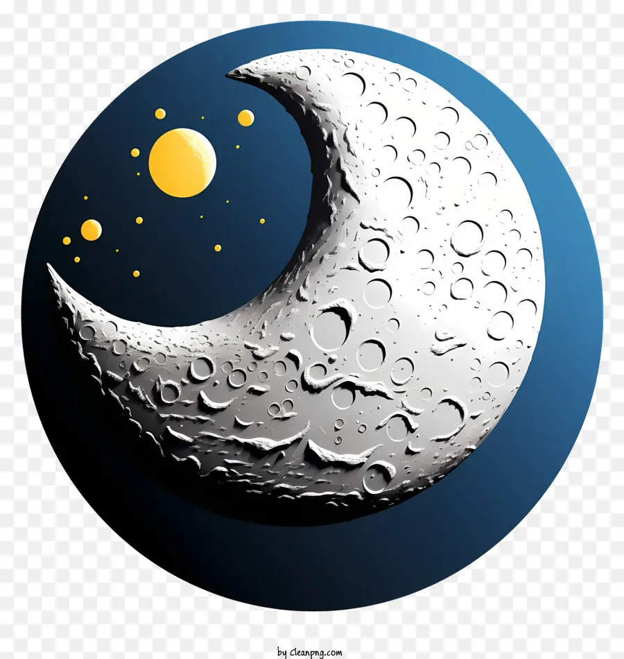 Bulan Gaya 3d Yang Realistis，Bulan Sabit PNG