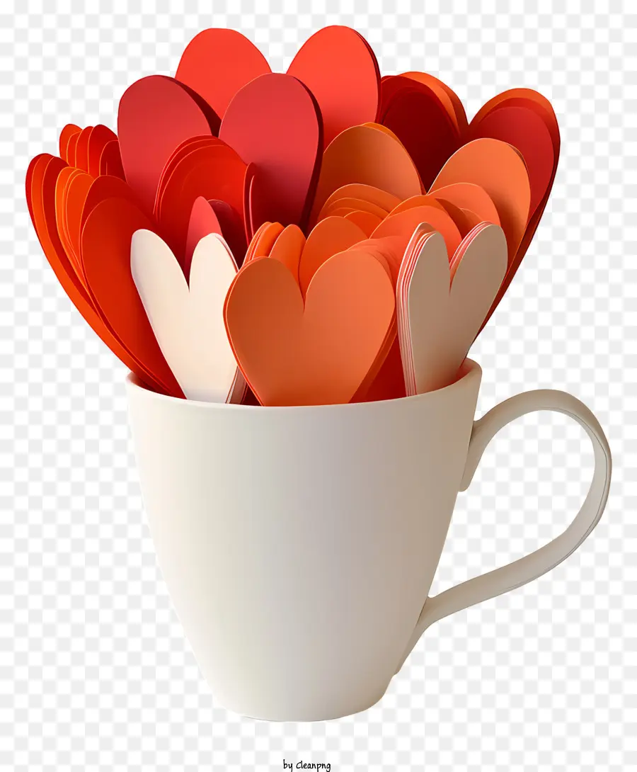 Love Heart Mug，Cangkir Keramik PNG