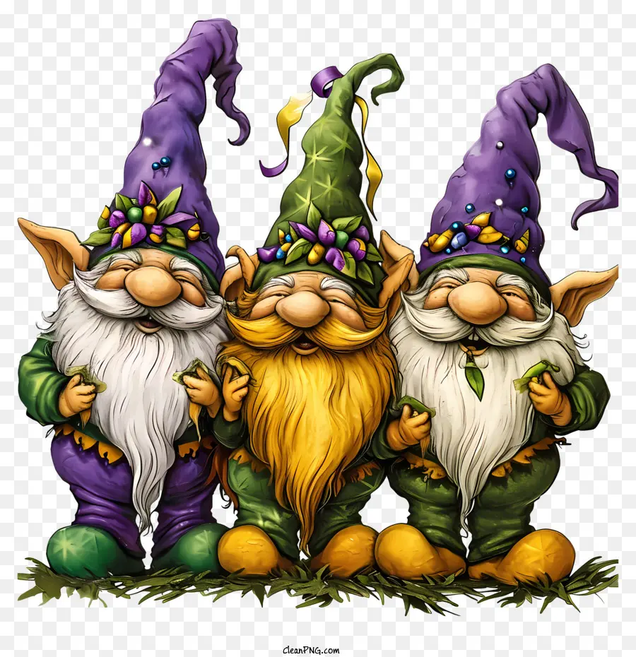 Mardi Gras Kurcaci，Tiga Gnome PNG