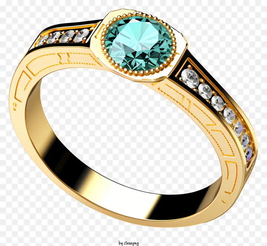 Cincin Kawin Datar，Cincin Emas PNG