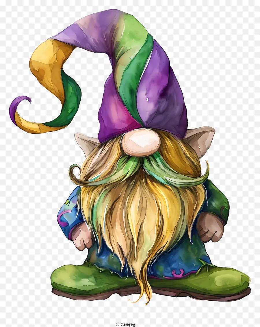 Mardi Gras Kurcaci，Gnome Berwarna Warni PNG