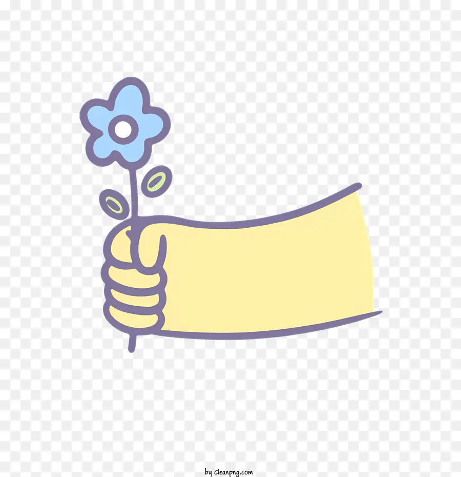 Bunga Biru，Tangan Memegang Bunga PNG