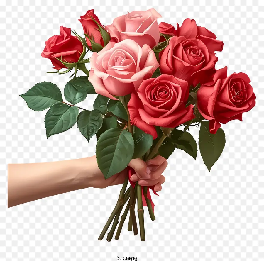 Valentine Rose Bunch Emoji，Buket Mawar PNG