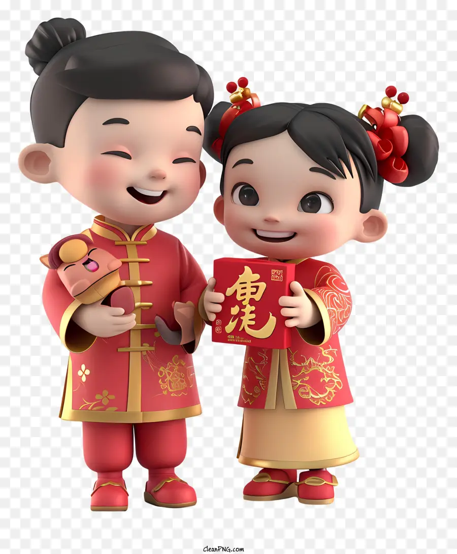 Tahun Baru Cina，Karakter Kartun PNG