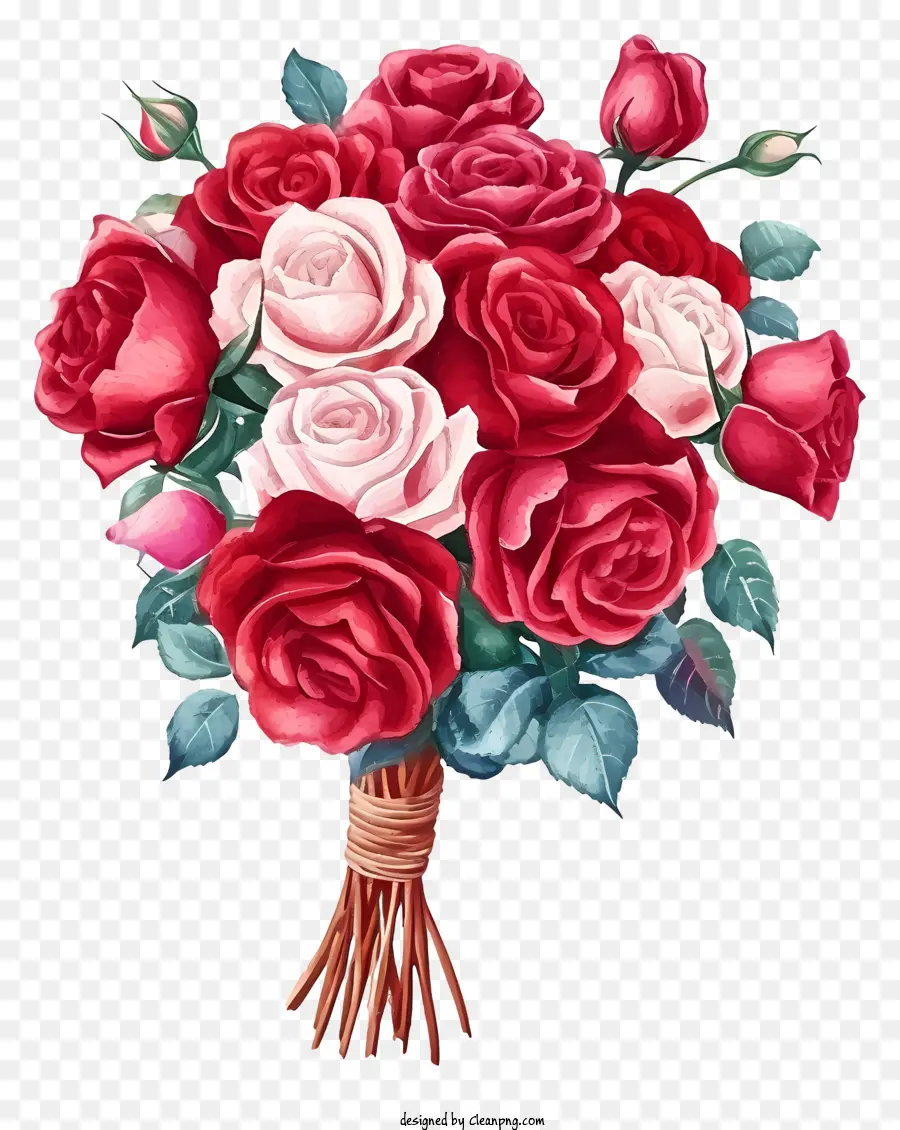Ikon Bunch Valentine Rose，Buket Mawar PNG