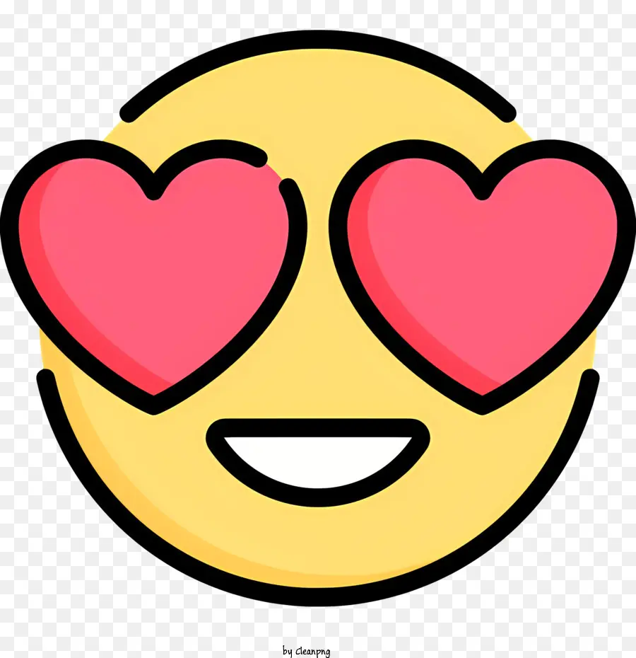 Emoji Dengan Mata Hati，Wajah Tersenyum PNG