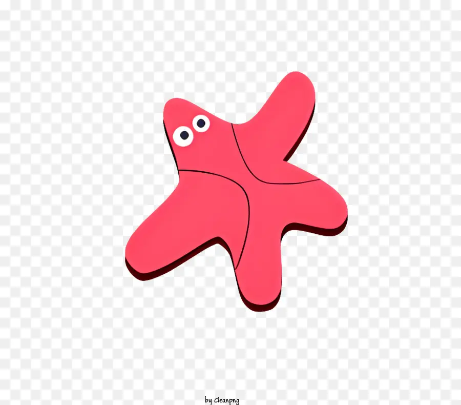 Kartun Starfish，Bintang Laut Merah PNG