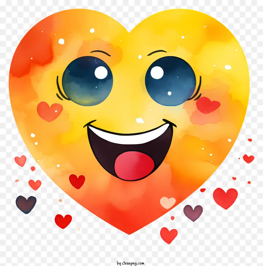 Emoji Cat Air Dengan Mata Hati，Kartun Jantung PNG