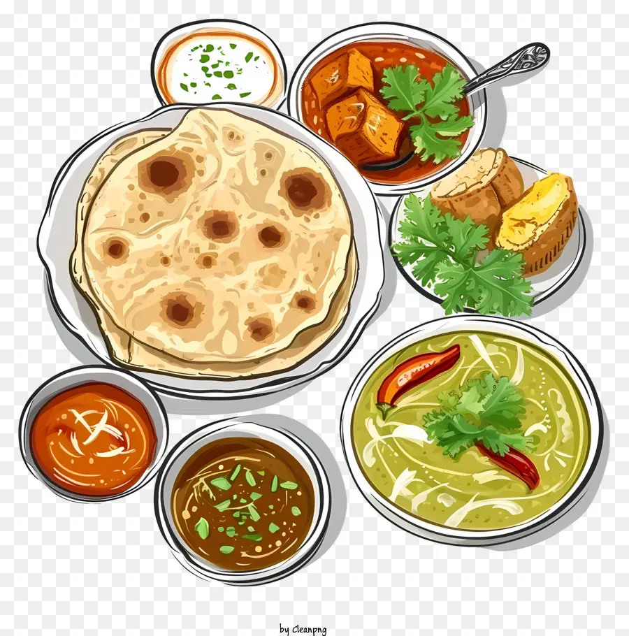 Ilustrasi Masakan India，Makanan India PNG