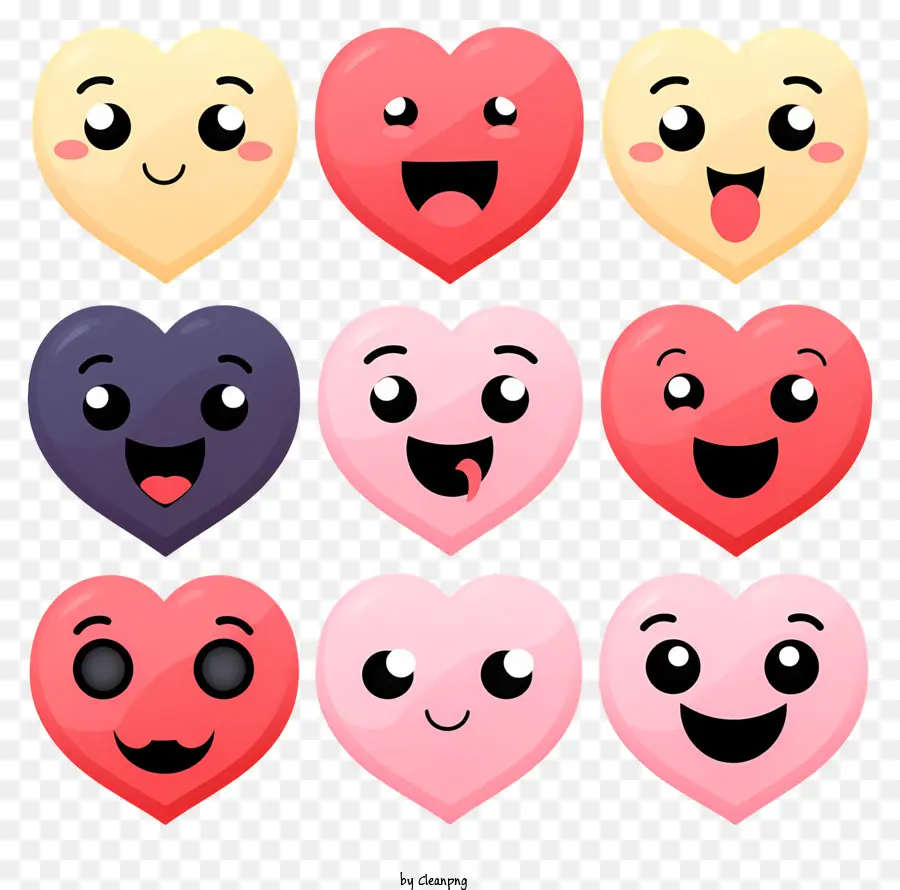 Emoji Yang Digambar Tangan Dengan Mata Hati，Emoticon PNG