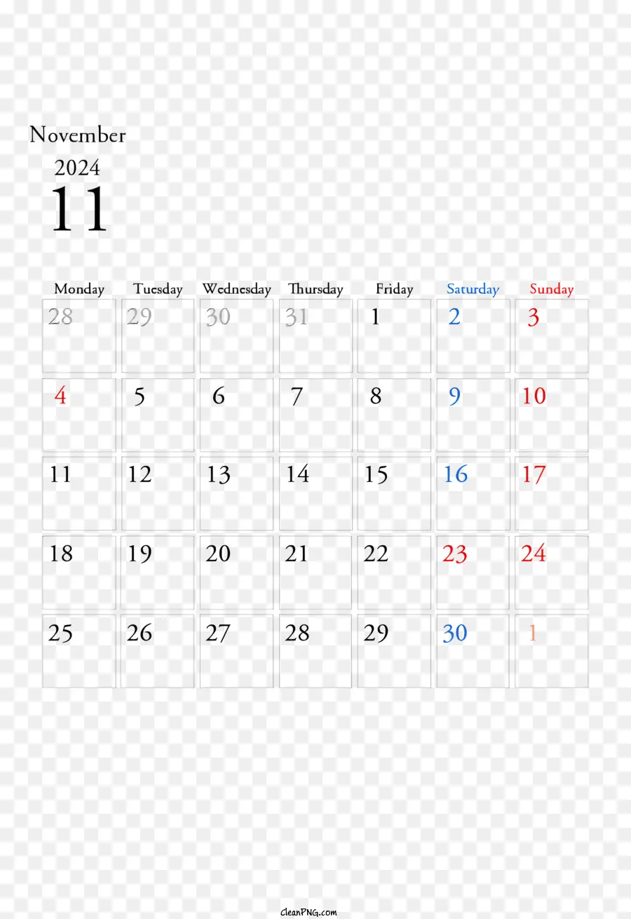 Kalender November 2024，Oktober Kalender PNG